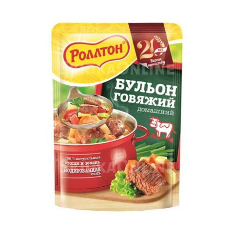 Ролтон Бульон насыпной говяжий домашний ДОЙ-ПАК 90г*24