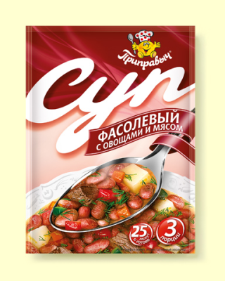 Суп Фасолевый с овощами и мясом 60г*15шт (шоу-бокс) Приправыч